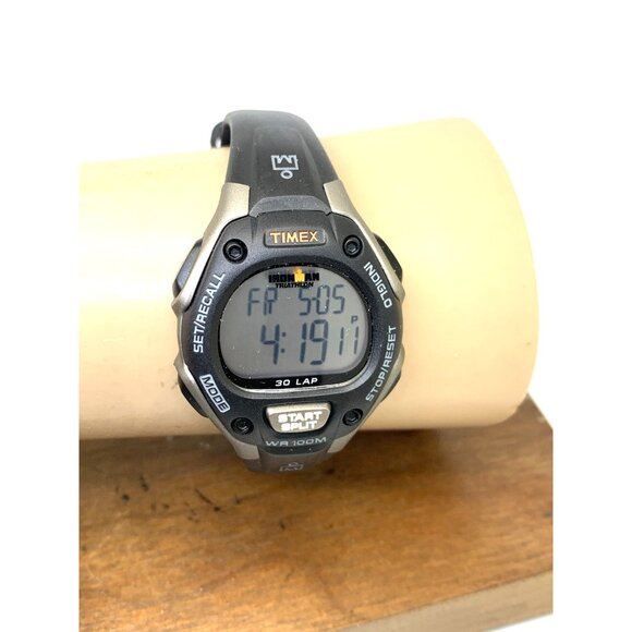 Timex Women\'s Watch T5E961 Ironman Quartz Digital Indiglo Black Rubber Band 34mm main image 3
